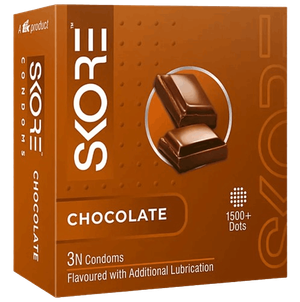 Skore Chocolate Flavoured 1500+ Dots Condoms 3's Pack